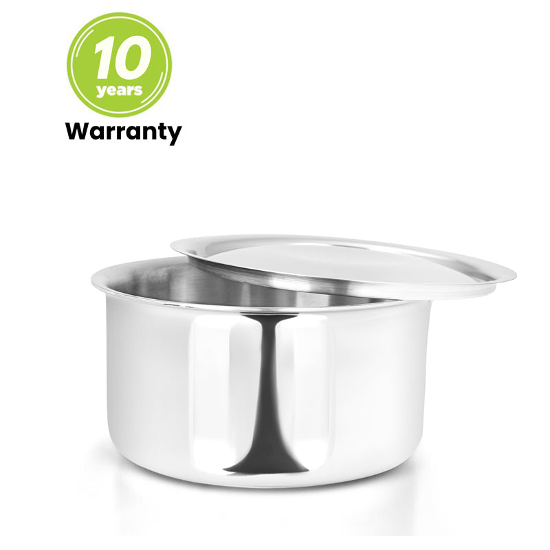 1.1L Allo CookSafe TriPly Tope | Stainless Steel | With Stainless Steel Lid | Induction Friendly | Naturally Non-stick | 14cm - Allo Innoware