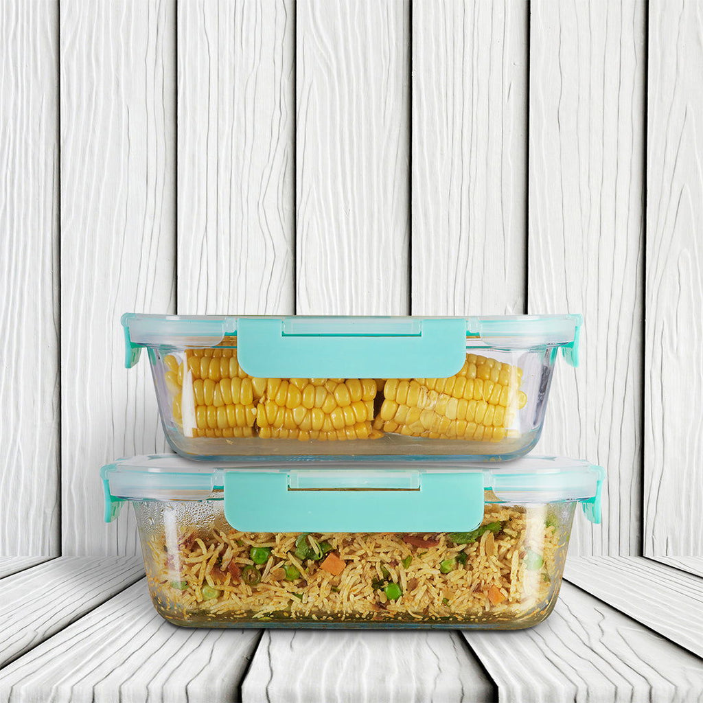 1040ml, 1520ml Allo FoodSafe Microwave Oven Safe Glass Container with Break Free Detachable Lock - Allo Innoware