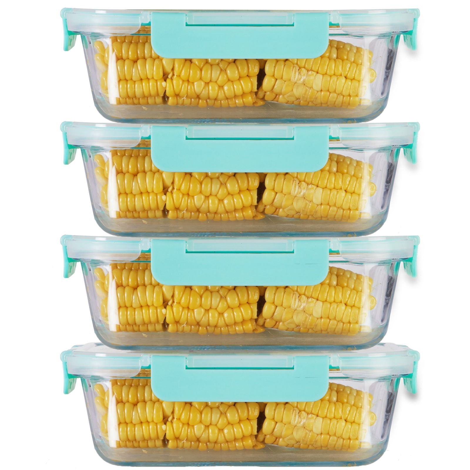 1040ml x 4 Allo FoodSafe Microwave Oven Safe Glass Container with Break Free Detachable Lock - Allo Innoware