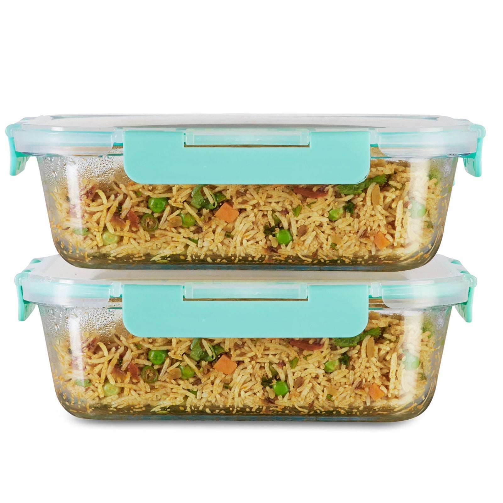 1520ml x 2 Allo FoodSafe Microwave Oven Safe Glass Container with Break Free Detachable Lock - Allo Innoware