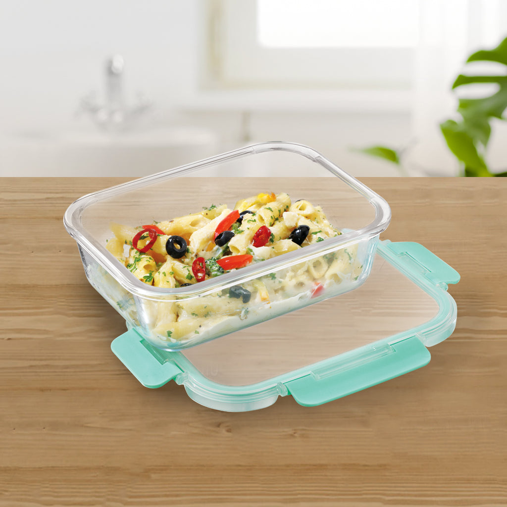 640ml Allo FoodSafe Microwave Oven Safe Glass Container with Break Free Detachable Lock