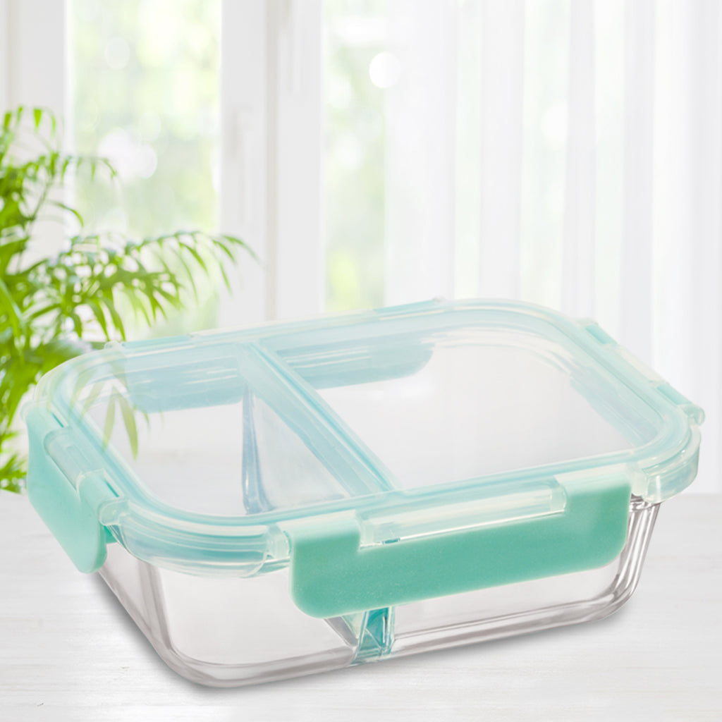 580ml Allo FoodSafe Microwave Oven Safe Glass Lunch Box with Break Free Detachable Lock