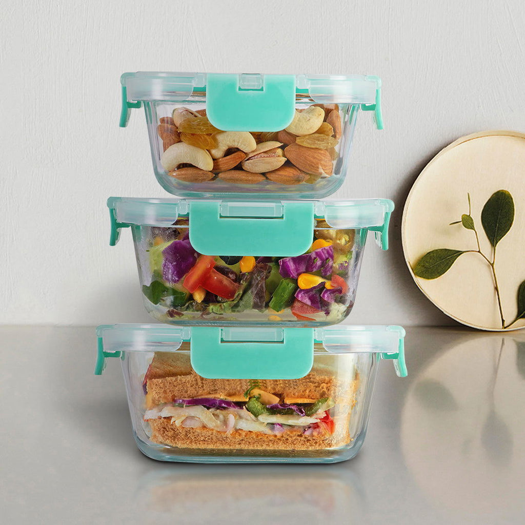 310ml, 520ml, 800ml Allo FoodSafe Microwave Oven Safe Glass Container with Break Free Detachable Lock - Allo Innoware