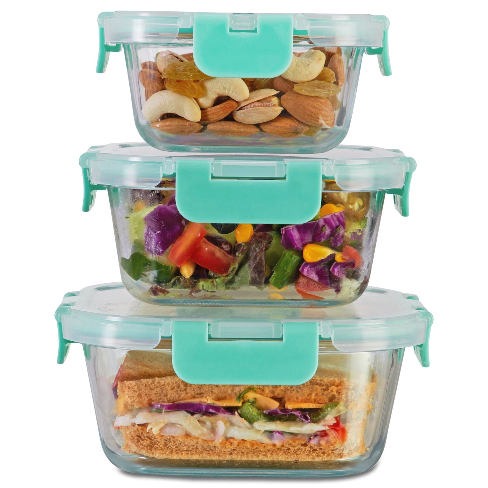 310ml, 520ml, 800ml Allo FoodSafe Microwave Oven Safe Glass Container with Break Free Detachable Lock - Allo Innoware