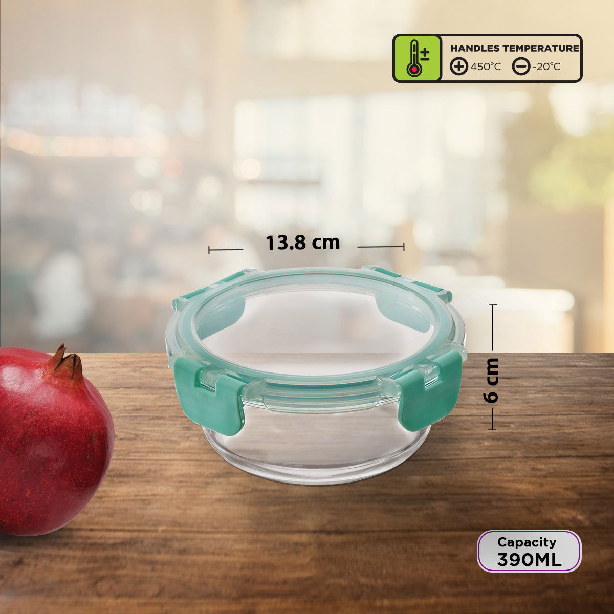 310ml x 3, 390ml x 3, Allo FoodSafe Microwave Oven Safe Glass Container Gift Box Combo 6pc with Break Free Detachable Lock - Allo Innoware
