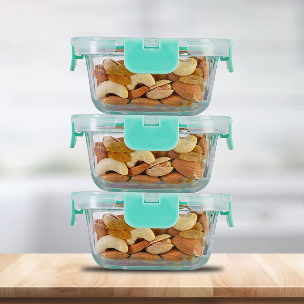 310ml x 3 Allo FoodSafe Microwave Oven Safe Glass Container with Break Free Detachable Lock - Allo Innoware