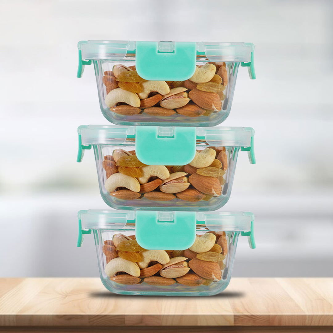 310ml x 3 Allo FoodSafe Microwave Oven Safe Glass Container with Break Free Detachable Lock - Allo Innoware