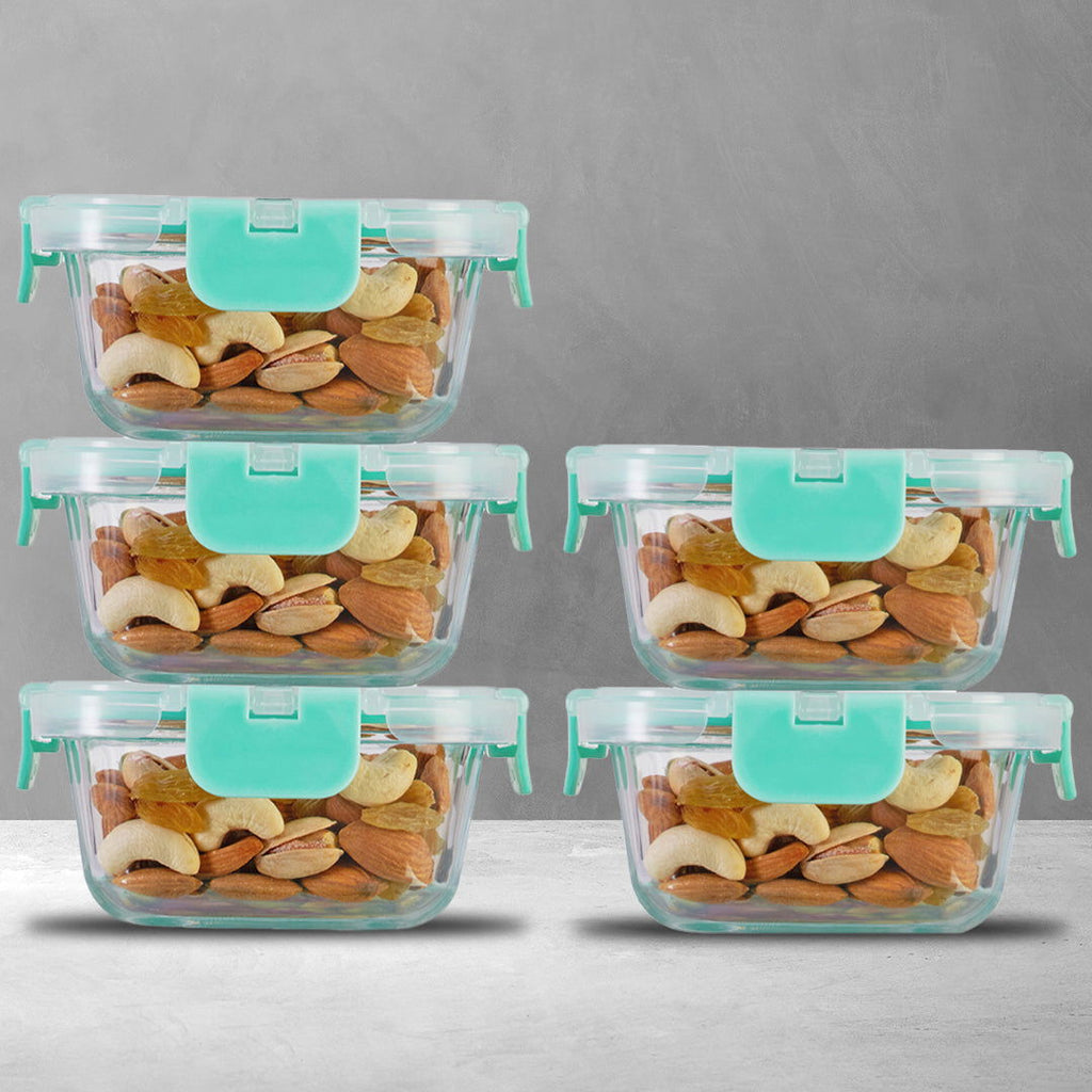 310ml x 5 Allo FoodSafe Microwave Oven Safe Glass Container with Break Free Detachable Lock - Allo Innoware
