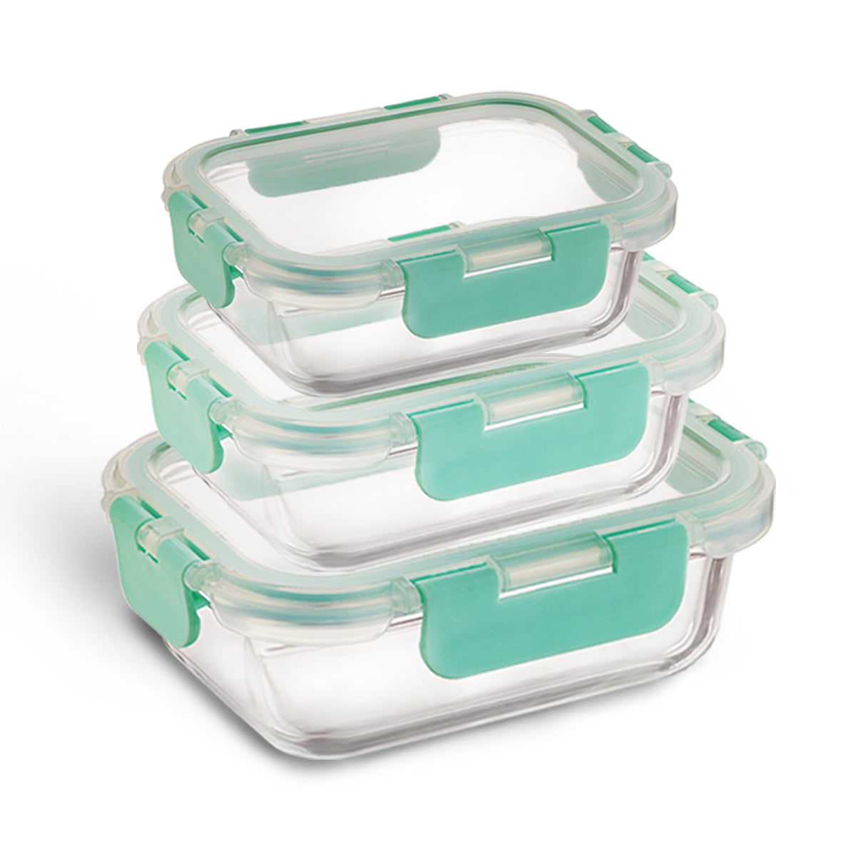 370ml, 640ml, 1040ml Allo FoodSafe Microwave Oven Safe Glass Container Gift Box Combo 3pc with Break Free Detachable Lock - Allo Innoware