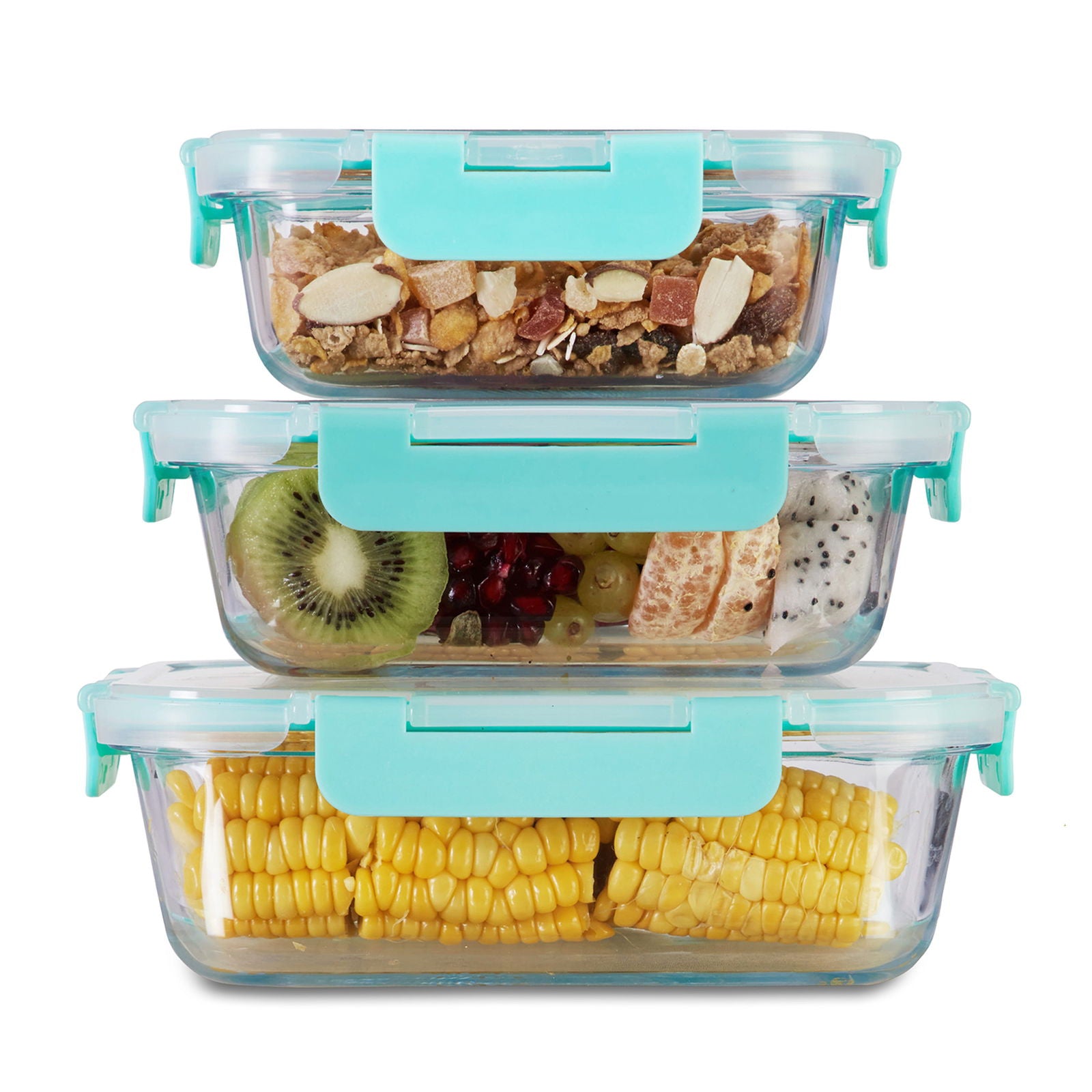 370ml, 640ml, 1040ml Allo FoodSafe Microwave Oven Safe Glass Container with Break Free Detachable Lock - Allo Innoware