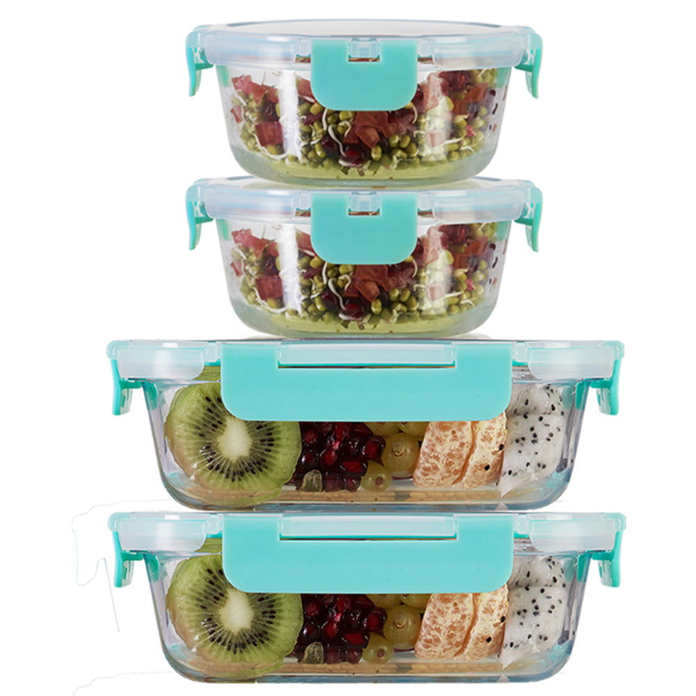 370ml x 2, 640ml x 2 Allo FoodSafe Microwave Oven Safe Glass Container with Break Free Detachable Lock - Allo Innoware