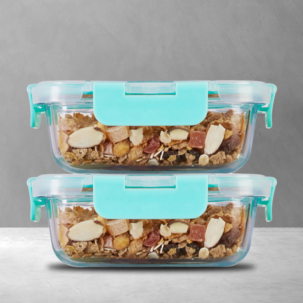 370ml x 2 Allo FoodSafe Microwave Oven Safe Glass Container with Break Free Detachable Lock - Allo Innoware