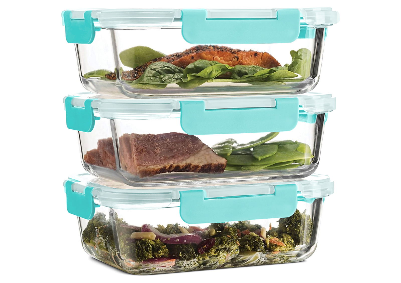370ml x 3 Allo FoodSafe Microwave Oven Safe Glass Container with Break Free Detachable Lock - Allo Innoware