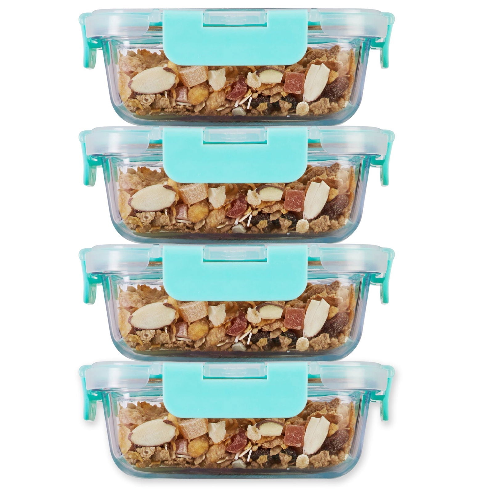370ml x 4 Allo FoodSafe Microwave Oven Safe Glass Container with Break Free Detachable Lock - Allo Innoware