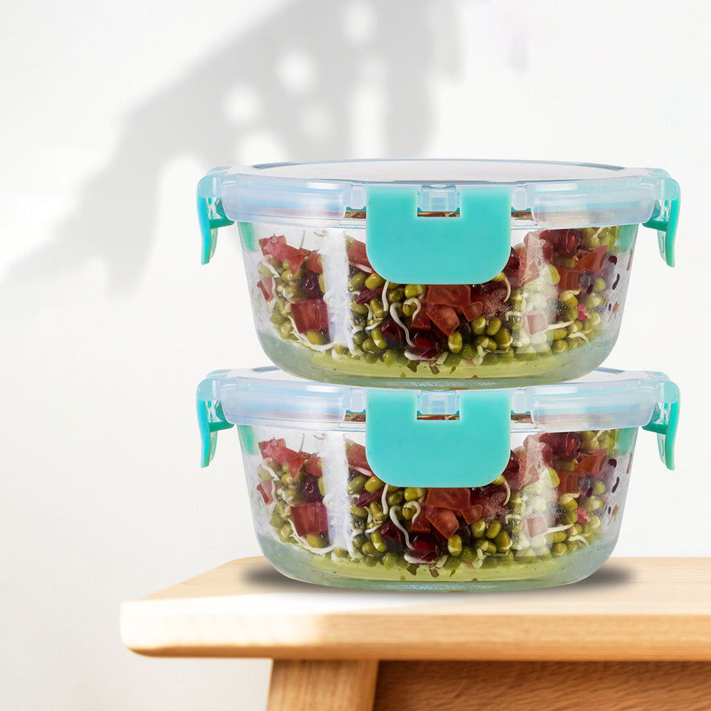 390ml x 2 Allo FoodSafe Microwave Oven Safe Glass Container with Break Free Detachable Lock - Allo Innoware
