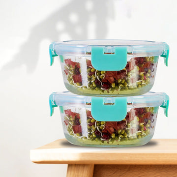 390ml x 2 Allo FoodSafe Microwave Oven Safe Glass Container with Break Free Detachable Lock - Allo Innoware