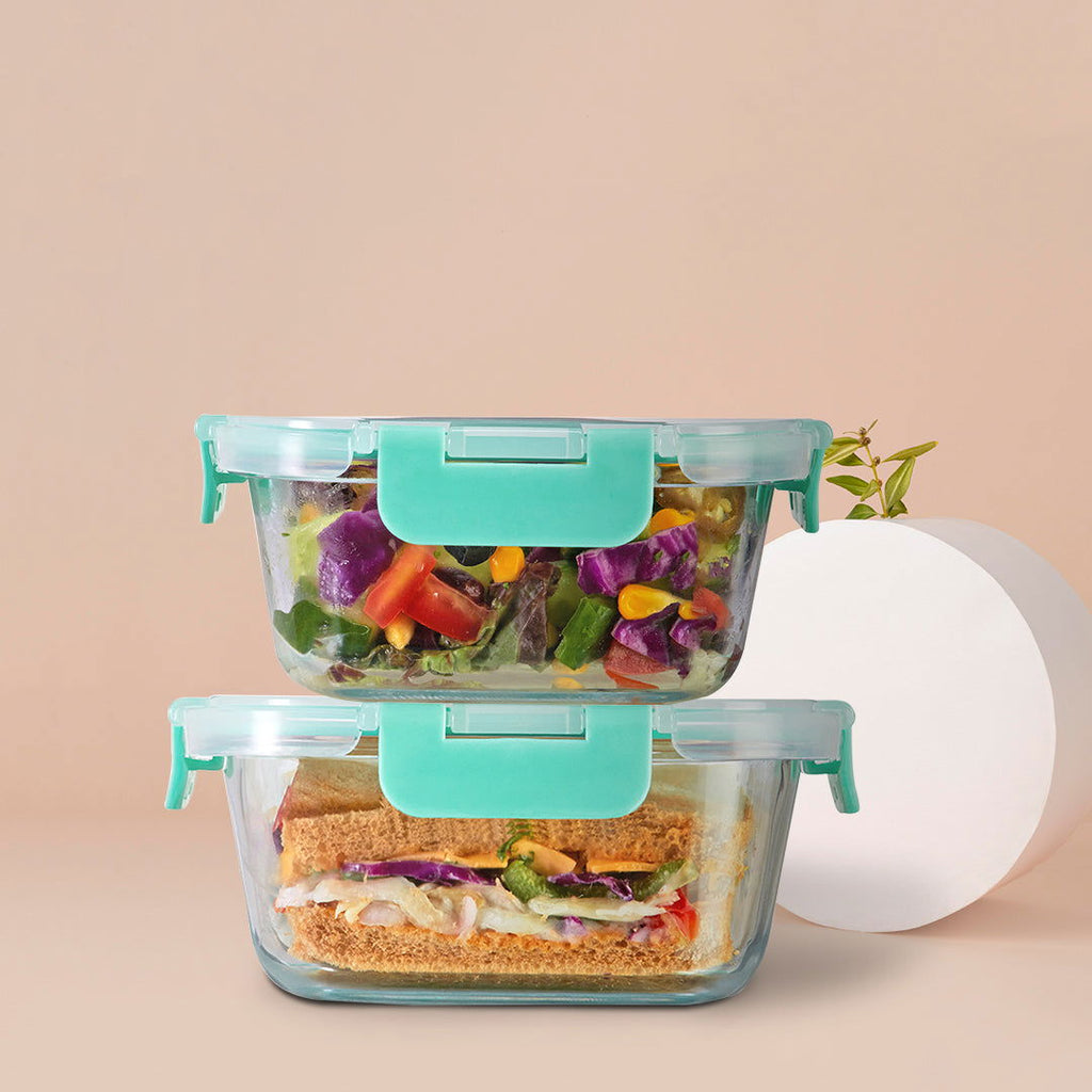 520ml, 800ml Allo FoodSafe Microwave Oven Safe Glass Container with Break Free Detachable Lock - Allo Innoware