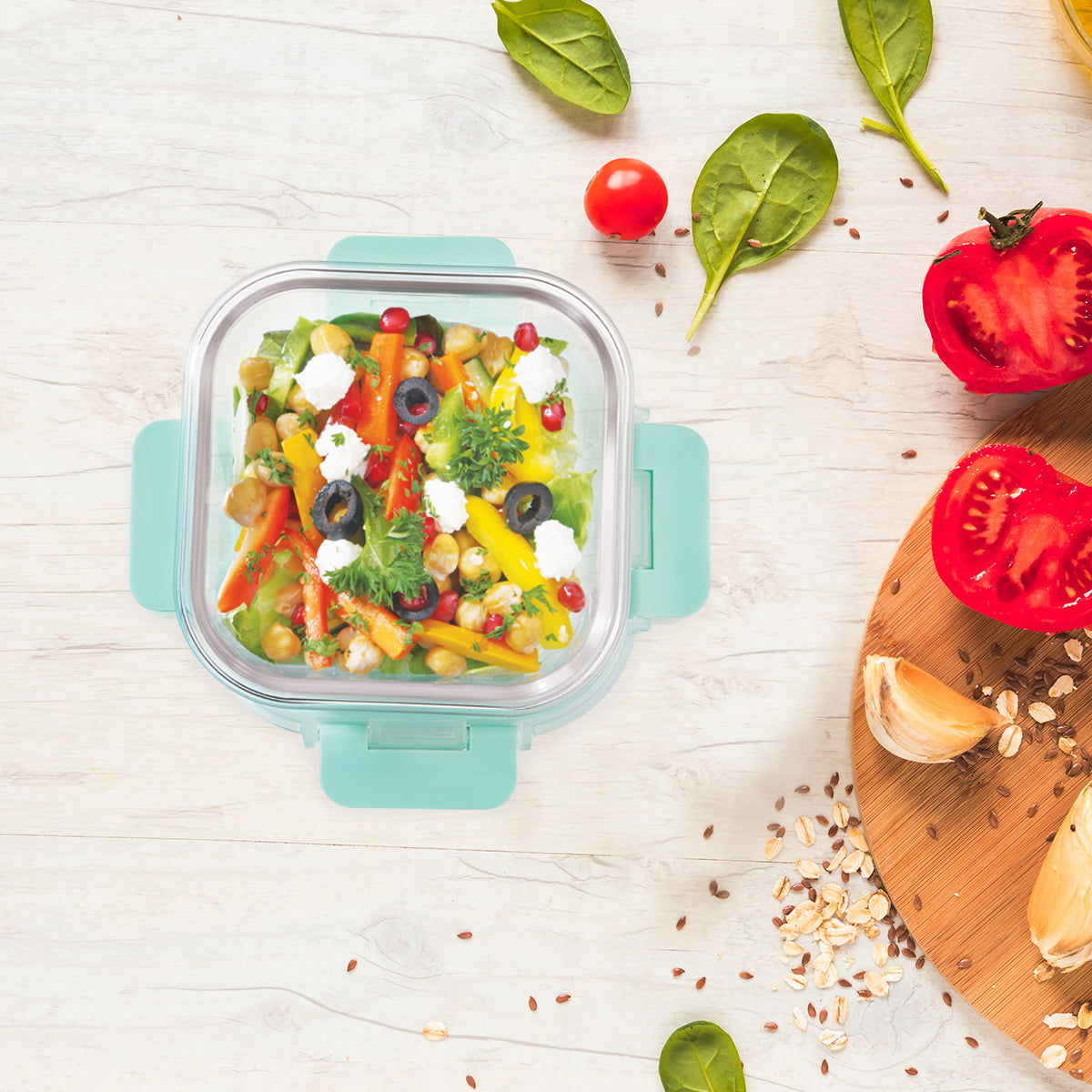 520ml Allo FoodSafe Microwave Oven Safe Glass Container with Break Free Detachable Lock - Allo Innoware