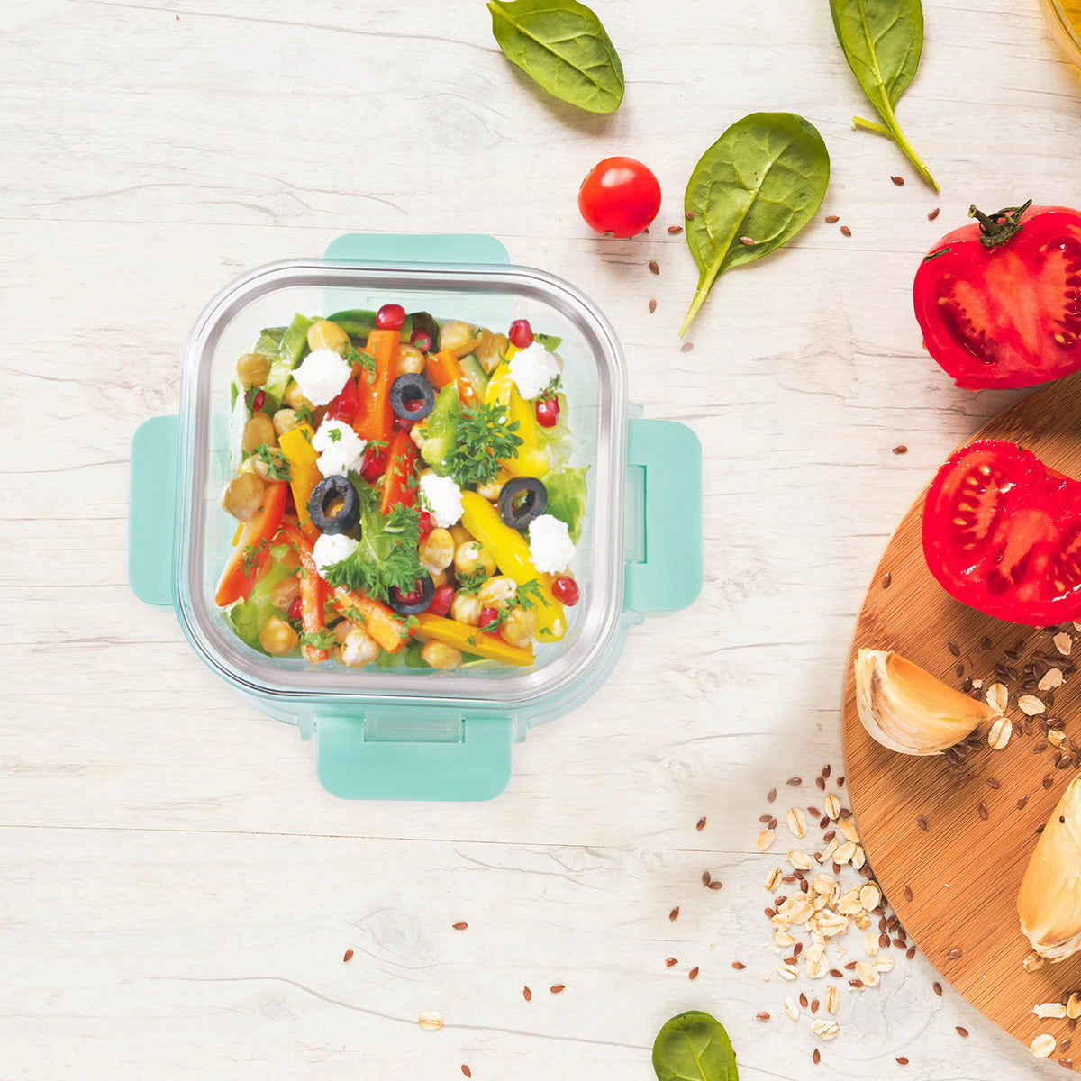 520ml Allo FoodSafe Microwave Oven Safe Glass Container with Break Free Detachable Lock - Allo Innoware