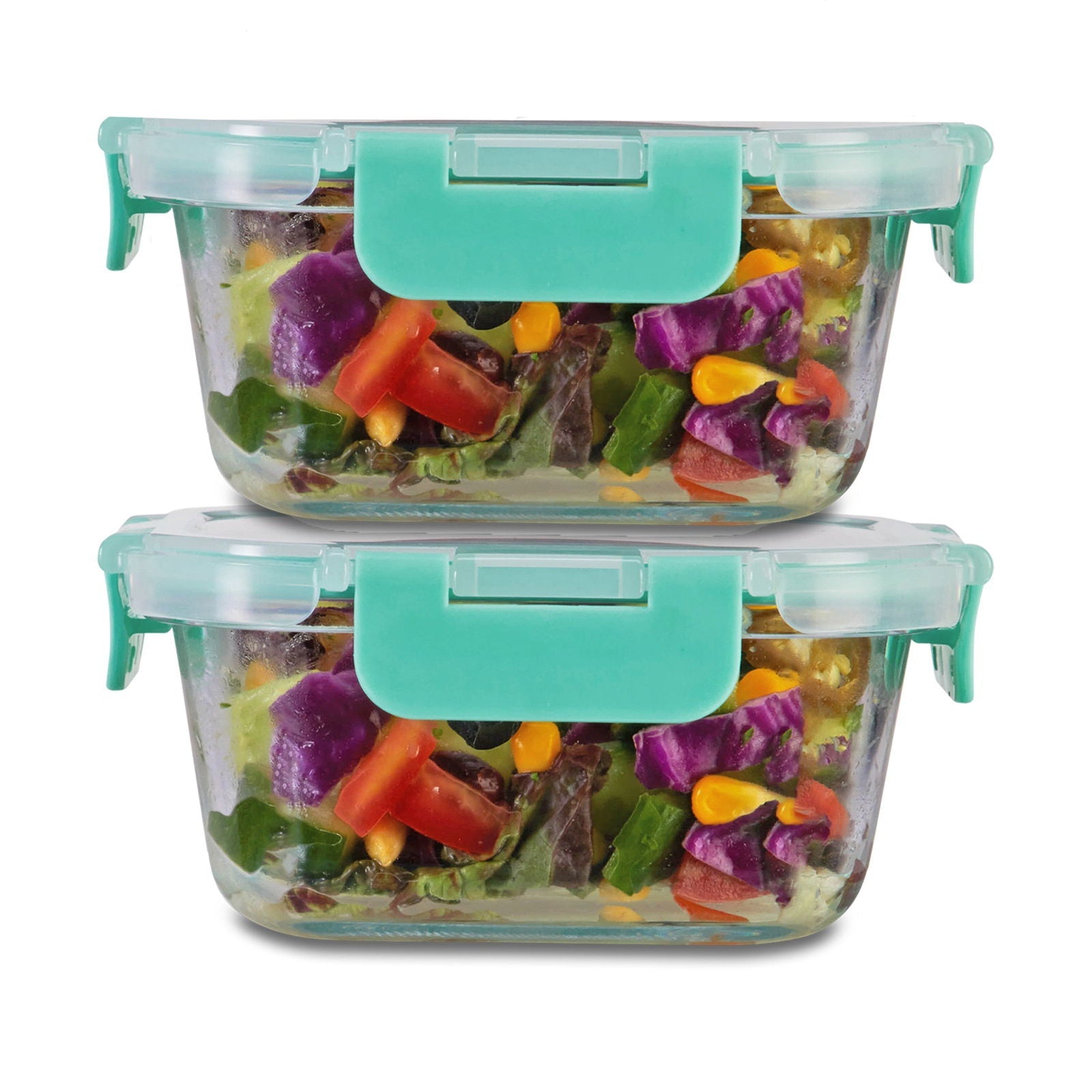 520ml x 2 Allo FoodSafe Microwave Oven Safe Glass Container with Break Free Detachable Lock - Allo Innoware