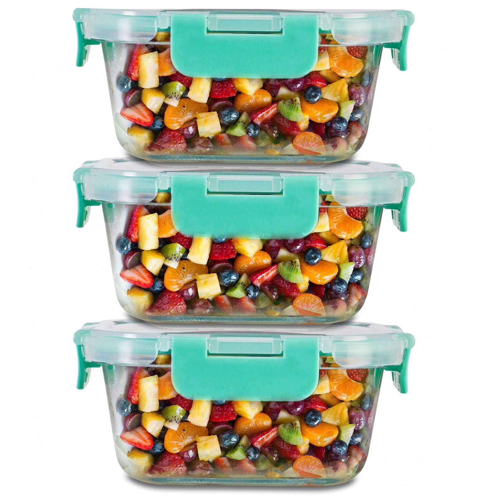 520ml x 3 Allo FoodSafe Microwave Oven Safe Glass Container with Break Free Detachable Lock - Allo Innoware