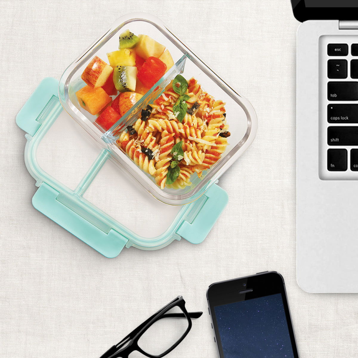 580ml Allo FoodSafe Microwave Oven Safe Glass Lunch Box with Break Free Detachable Lock - Allo Innoware