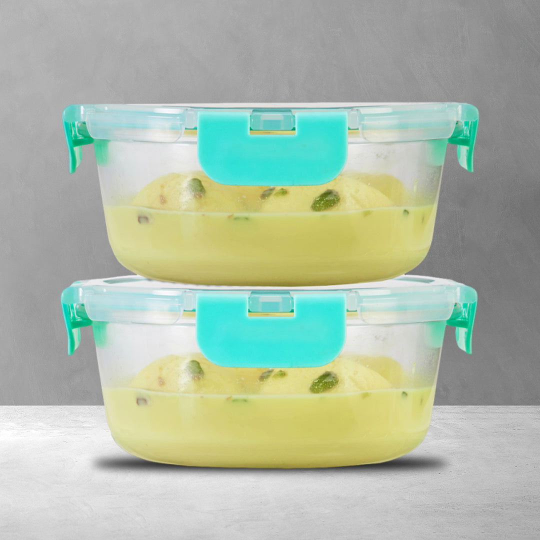 635ml x 2 Allo FoodSafe Microwave Oven Safe Glass Container with Break Free Detachable Lock - Allo Innoware