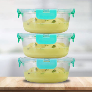 635ml x 3 Allo FoodSafe Microwave Oven Safe Glass Container with Break Free Detachable Lock - Allo Innoware