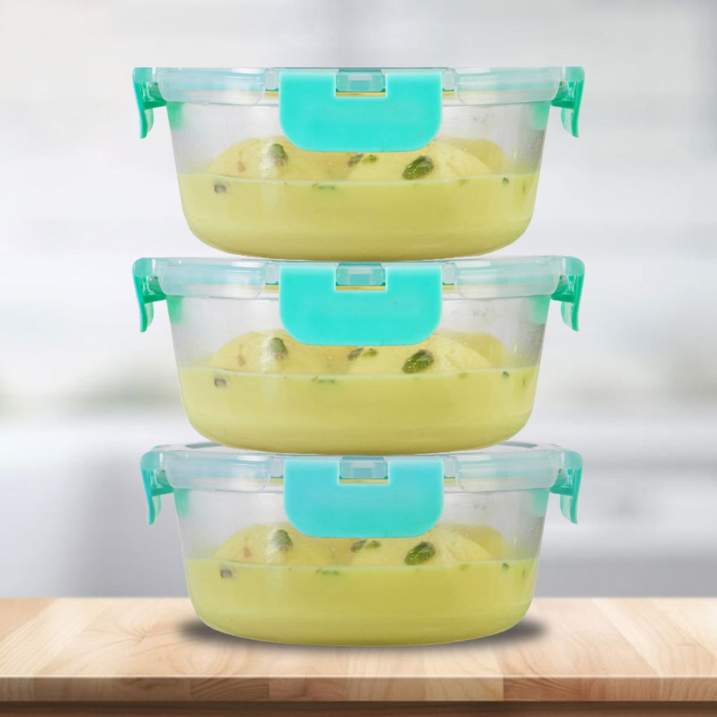 635ml x 3 Allo FoodSafe Microwave Oven Safe Glass Container with Break Free Detachable Lock - Allo Innoware