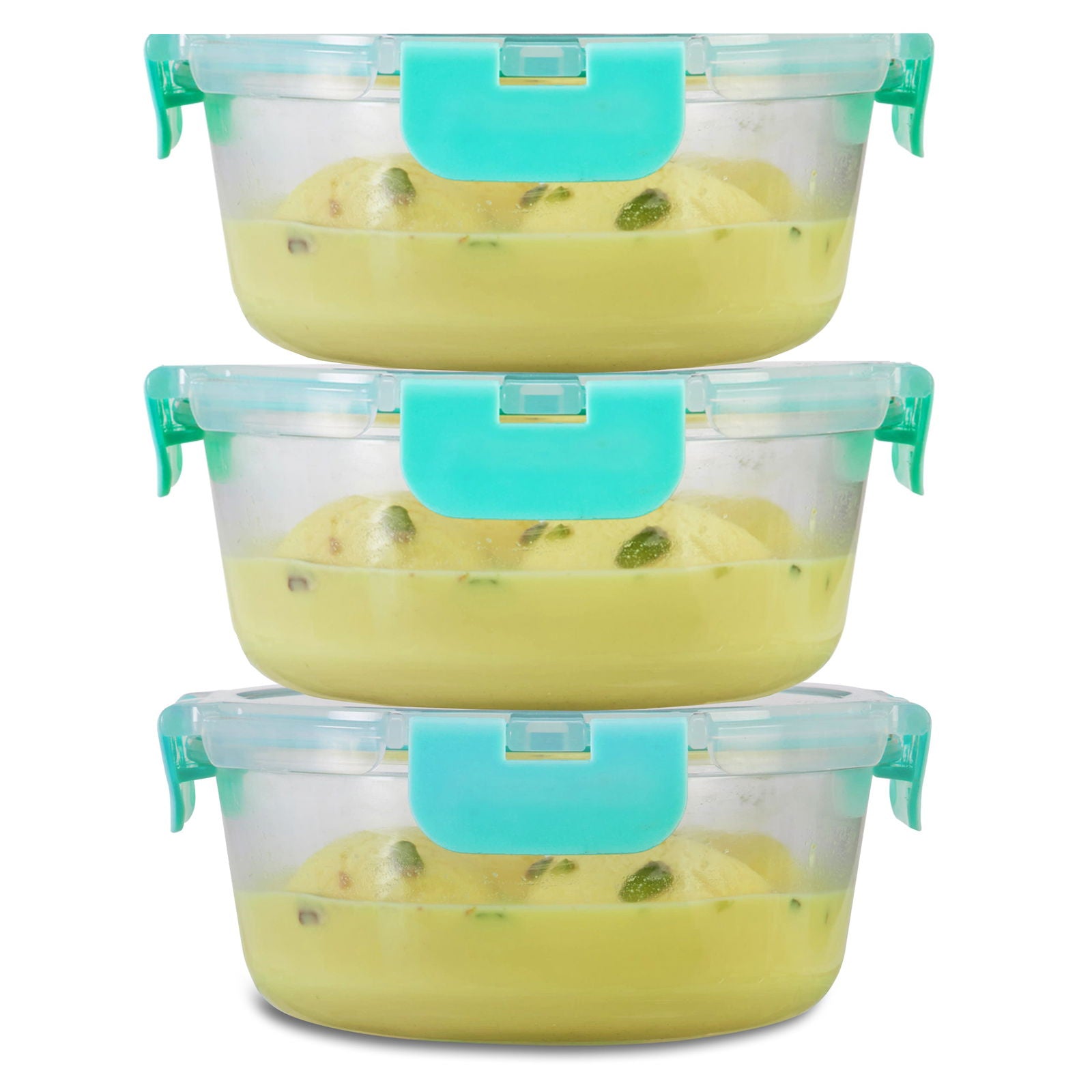 635ml x 3 Allo FoodSafe Microwave Oven Safe Glass Container with Break Free Detachable Lock - Allo Innoware