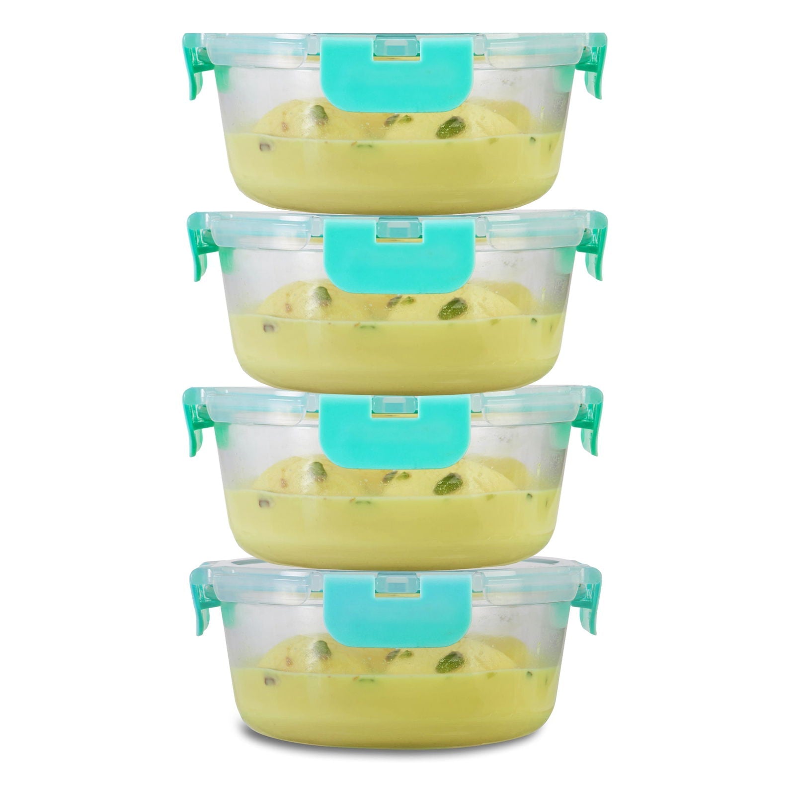 635ml x 4 Allo FoodSafe Microwave Oven Safe Glass Container with Break Free Detachable Lock - Allo Innoware