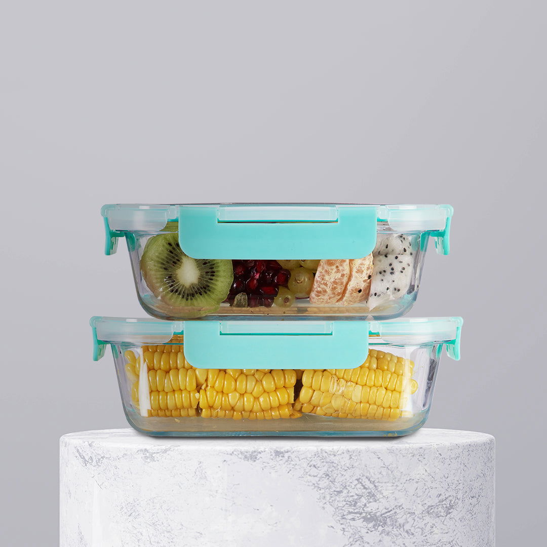640ml, 1040ml Allo FoodSafe Microwave Oven Safe Glass Container with Break Free Detachable Lock - Allo Innoware