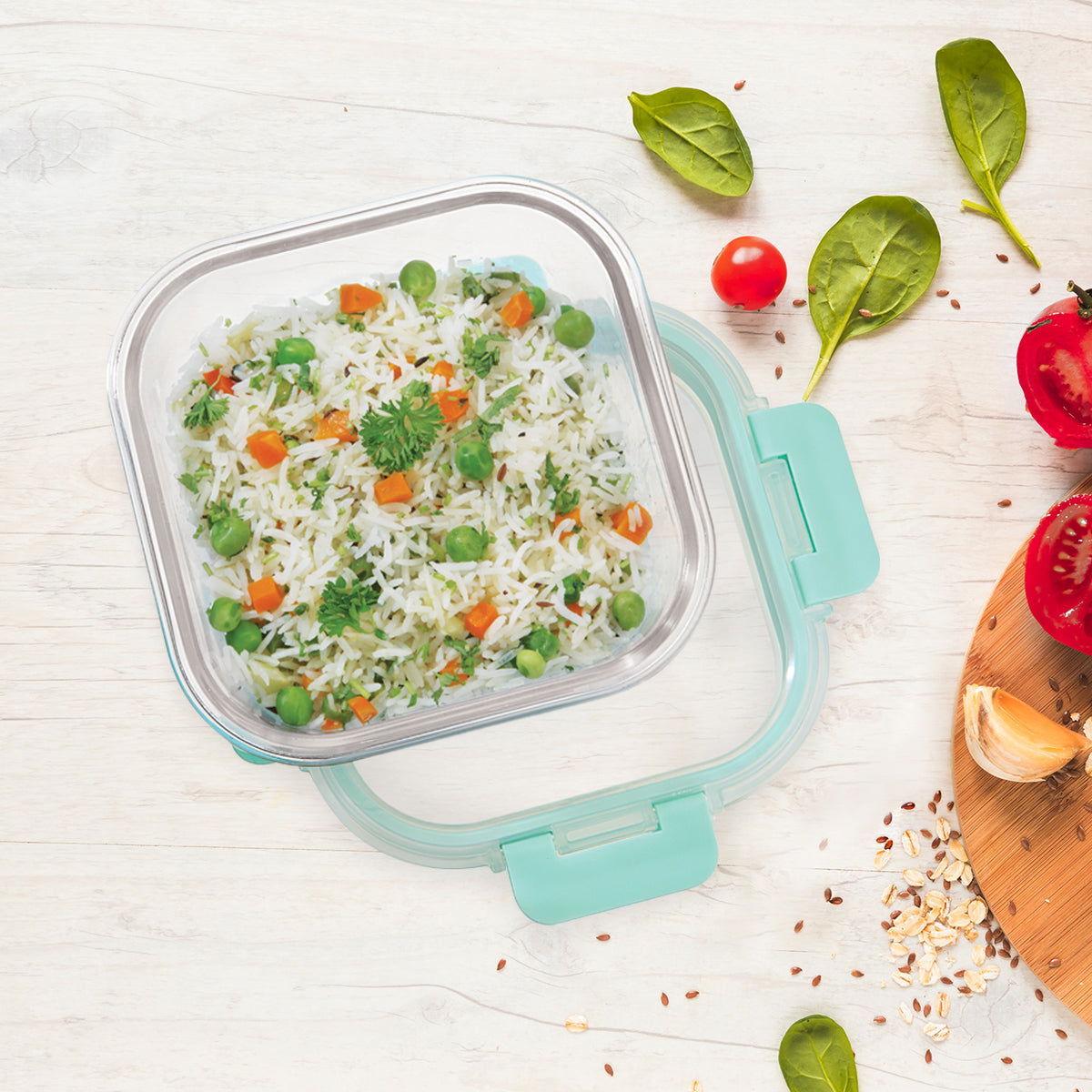 800ml x 2 Allo FoodSafe Microwave Oven Safe Glass Container with Break Free Detachable Lock - Allo Innoware