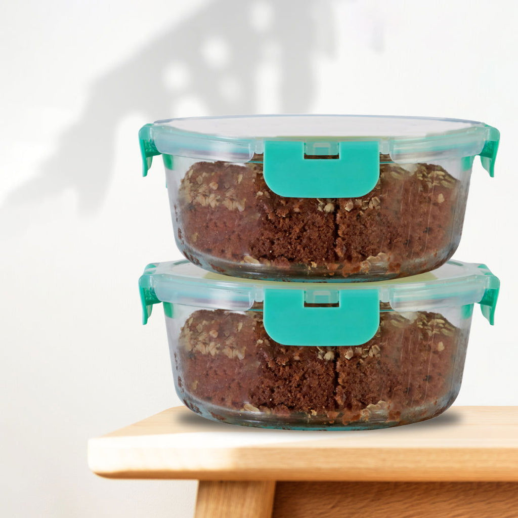 930ml x 2 Allo FoodSafe Microwave Oven Safe Glass Container with Break Free Detachable Lock - Allo Innoware
