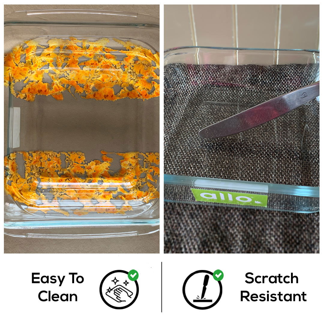 Allo Borosilcate Rectangle Glass Baking Dish, Baking Tray, Oven and Microwave Safe, 1600ml, Transparent - Allo Innoware