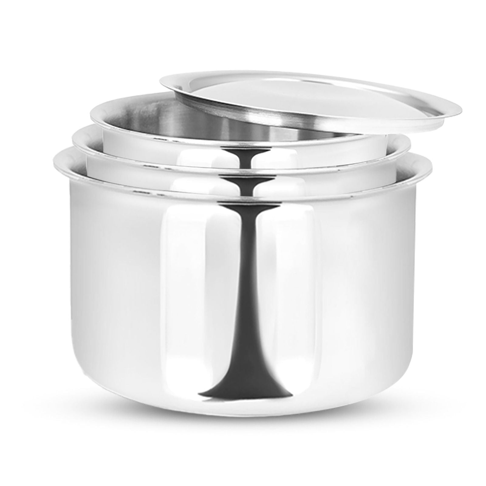 Allo CookSafeTriPly Stainless Steel Tope 3pcs Combo Set of - 1.7, 2.7 & 3.8 Litre with Stainless Steel Lid - Induction Friendly - Naturally Non-Stick, 16Cm, 18Cm & 20Cm - Allo Innoware
