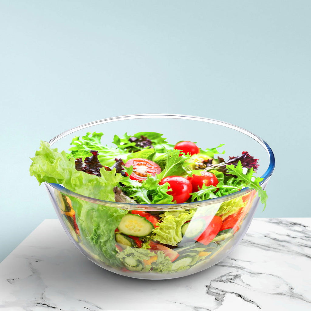 Allo Food Safe Borosilicate Glass Mixing & Serving Bowls for Kitchen, Oven & Microwave Safe Bowls, Dishwasher and Freezer Safe Bowl, 3600ML, Transparent - Allo Innoware