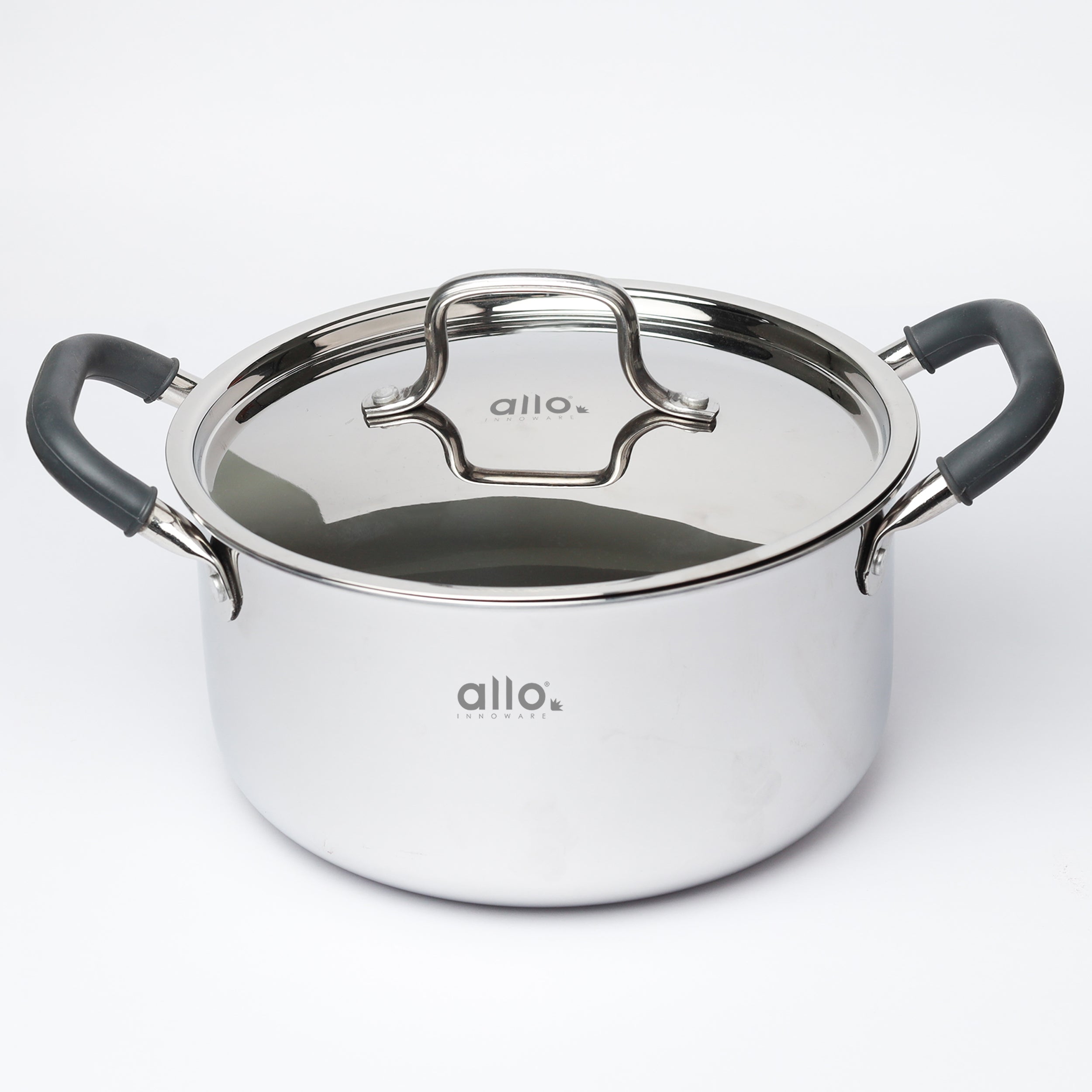 Allo CookSafe TriPly Stainless Steel Casserole Saucepot Stockpot with Stainless Steel Lid Induction Friendly, Naturally Non Stick, 28cm, 8.3 Litre