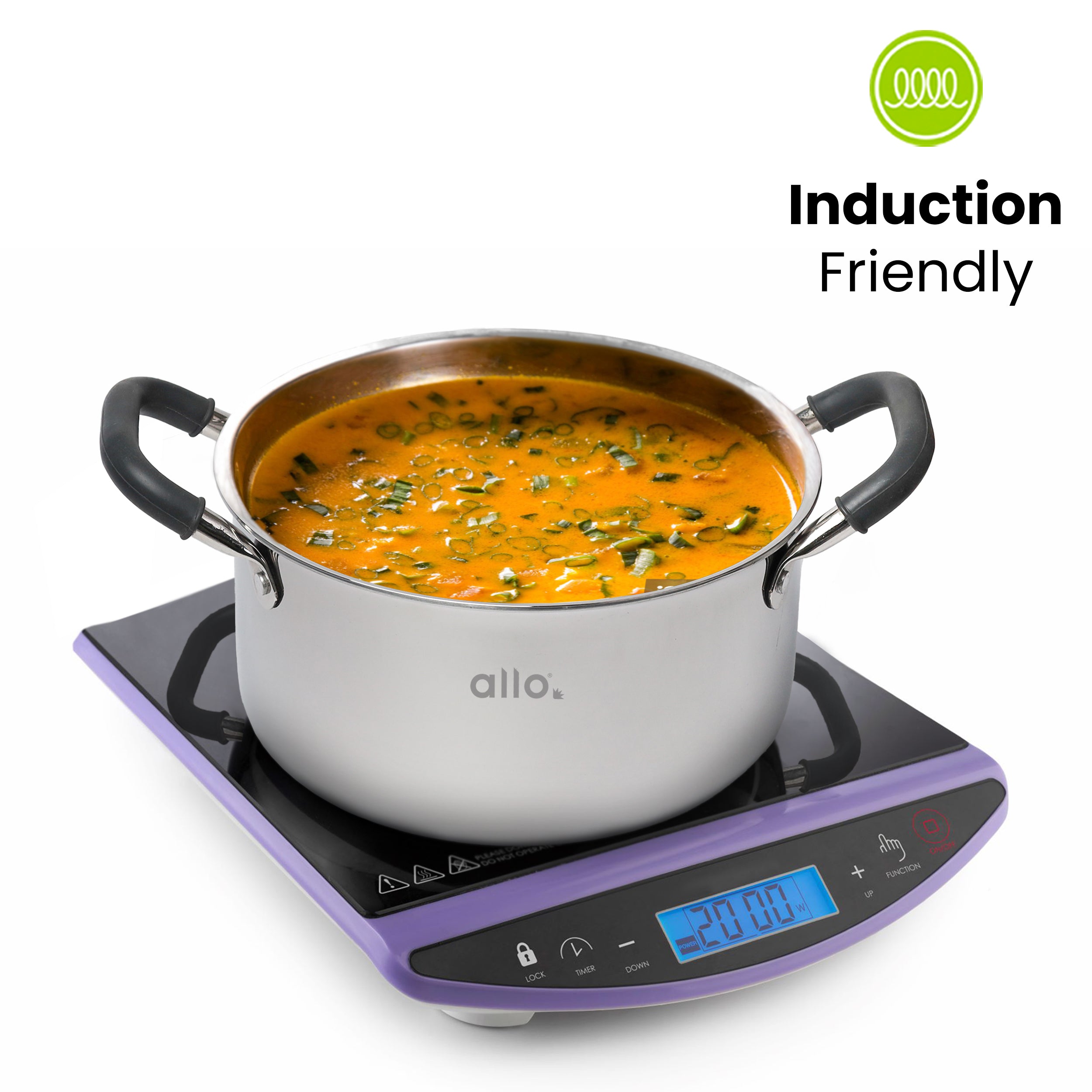 Allo CookSafe TriPly Stainless Steel Casserole Saucepot Stockpot with Stainless Steel Lid Induction Friendly, Naturally Non Stick, 28cm, 8.3 Litre