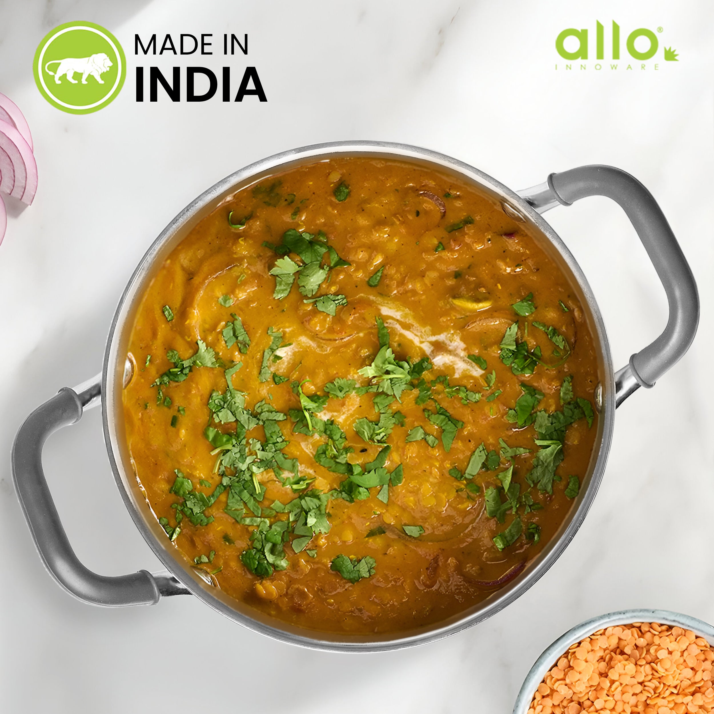 3.6L Allo CookSafe TriPly Saucepot | With Stainless Steel Lid | Induction Friendly | 20cm