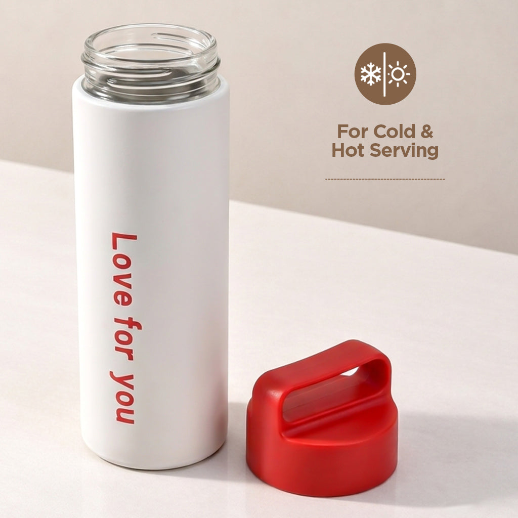 Allo DrinkSafe Glass Bottle For Women & Men | For Drinking Detox Water, Juice, Milk, Soda | Leakproof Secure Lid | For Fridge, Storage, Home | 350 ML | Any 1 Bottle