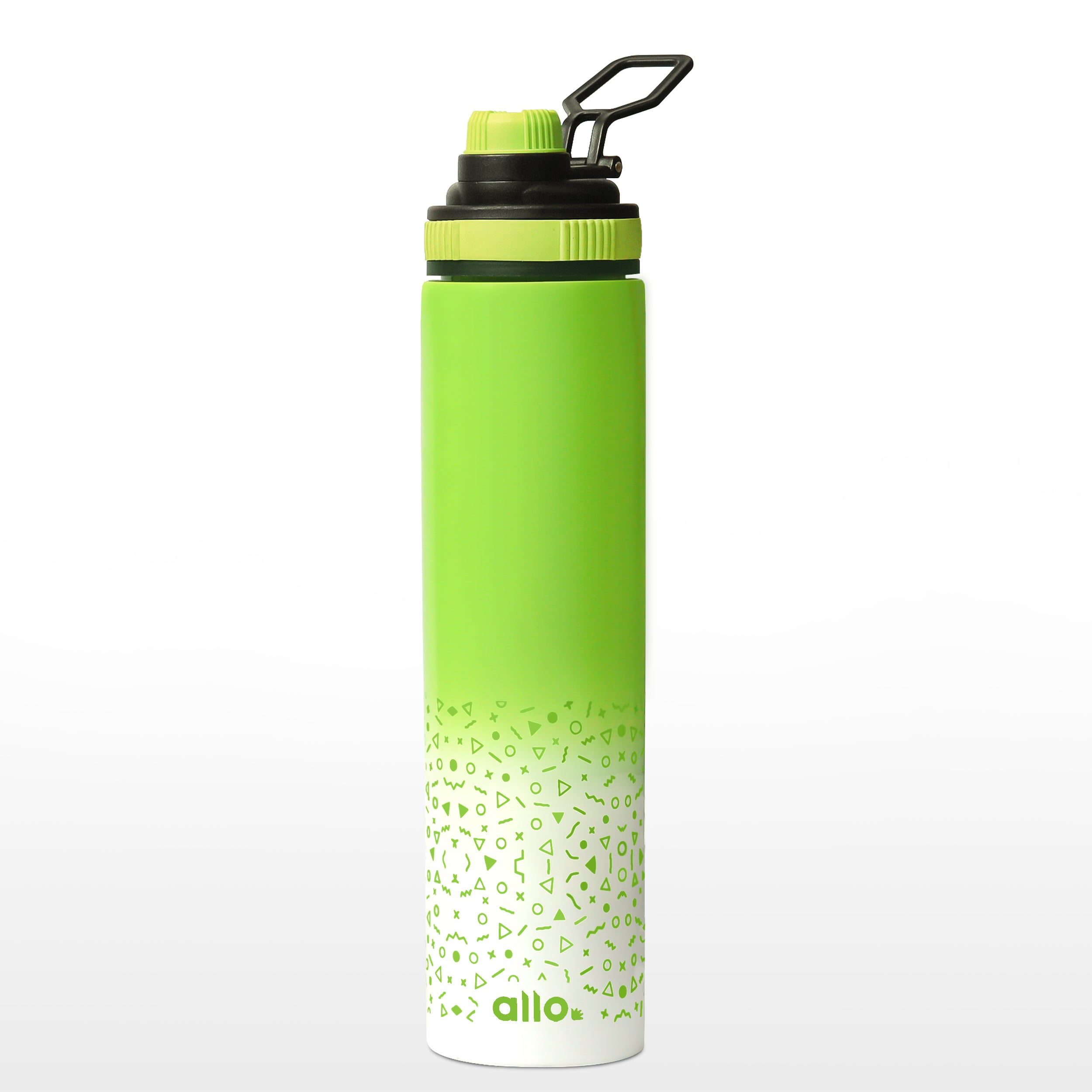Allo Steel Water Bottles Stainless Steel Sipper Water Bottle for adults, kids 1 Litre Water Bottles for School, Office, Sports, Gym 1L Water Bottle for Men and women, Green White 850ml