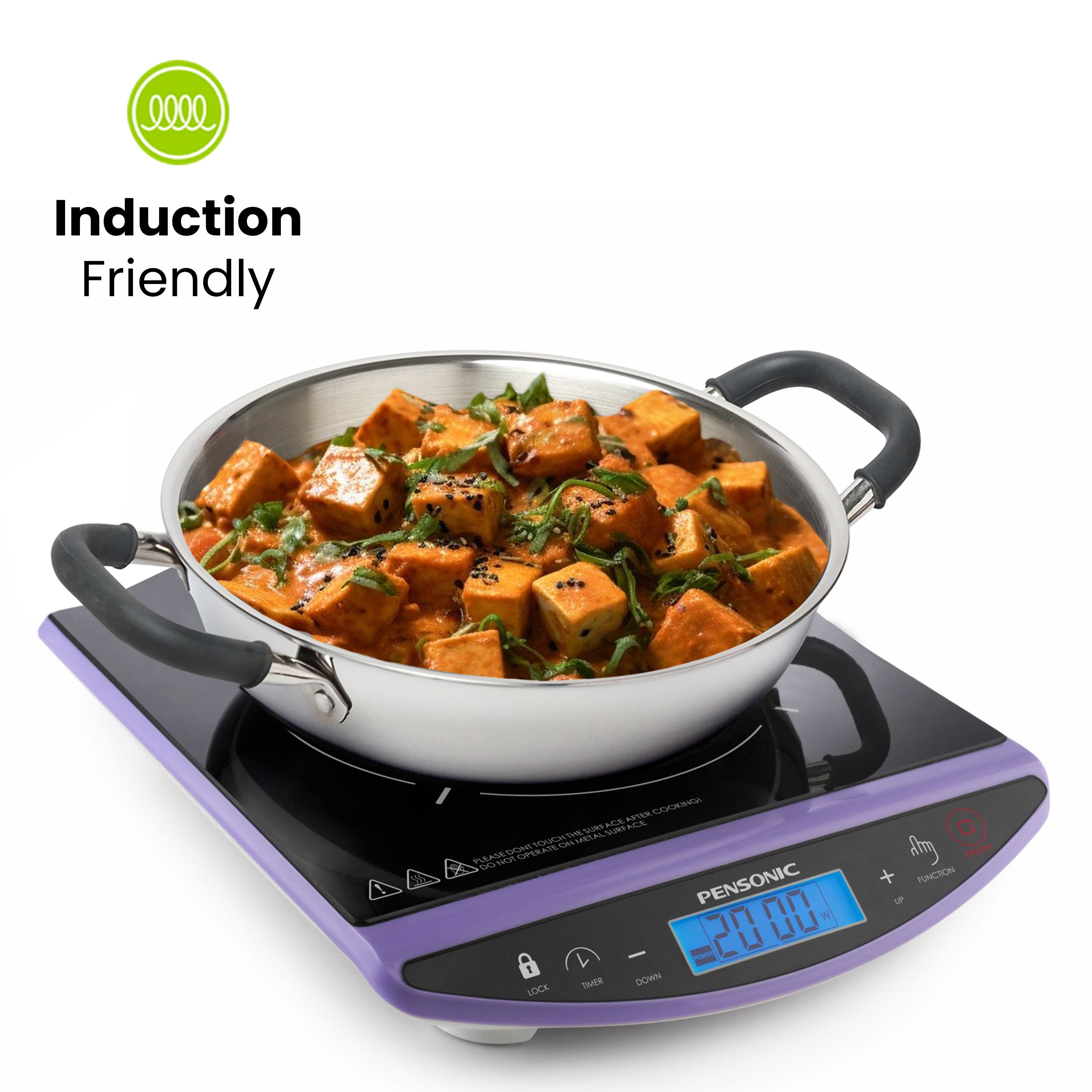 Allo CookSafe TriPly Stainless Steel Kadhai & Frypan 2pcs Combo Set of 2.7 Litres Kadhai with Lid and 1.5 litres Frypan without Lid - Induction Friendly - Naturally Non-Stick, 24Cm & 22Cm