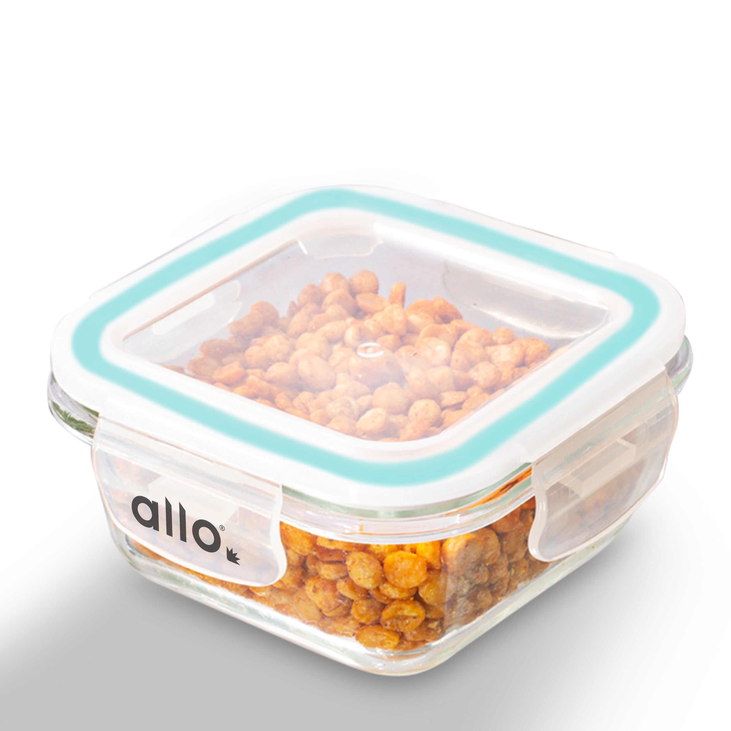 Allo Food Safe Glass Containers with Lids, 450°C Oven Microwave Safe Containers, High Borosilicate Meal Prep Glass Food Storage Containers for Kitchen, 320ml x 1, square