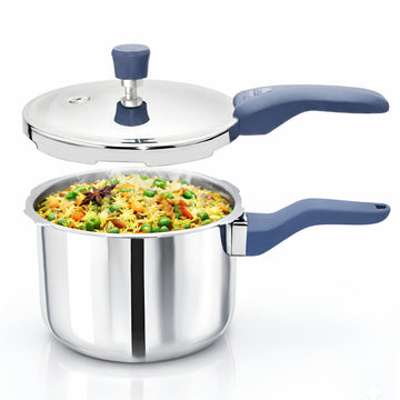 Allo CookSafe Triply Stainless Steel Pressure Cooker, 3 Litre, Outer Lid Pressure Cooker, Faster and Even Heating, Healthy Cooking, Easy to Clean, Full Induction Bottom and Gas Stove Ready