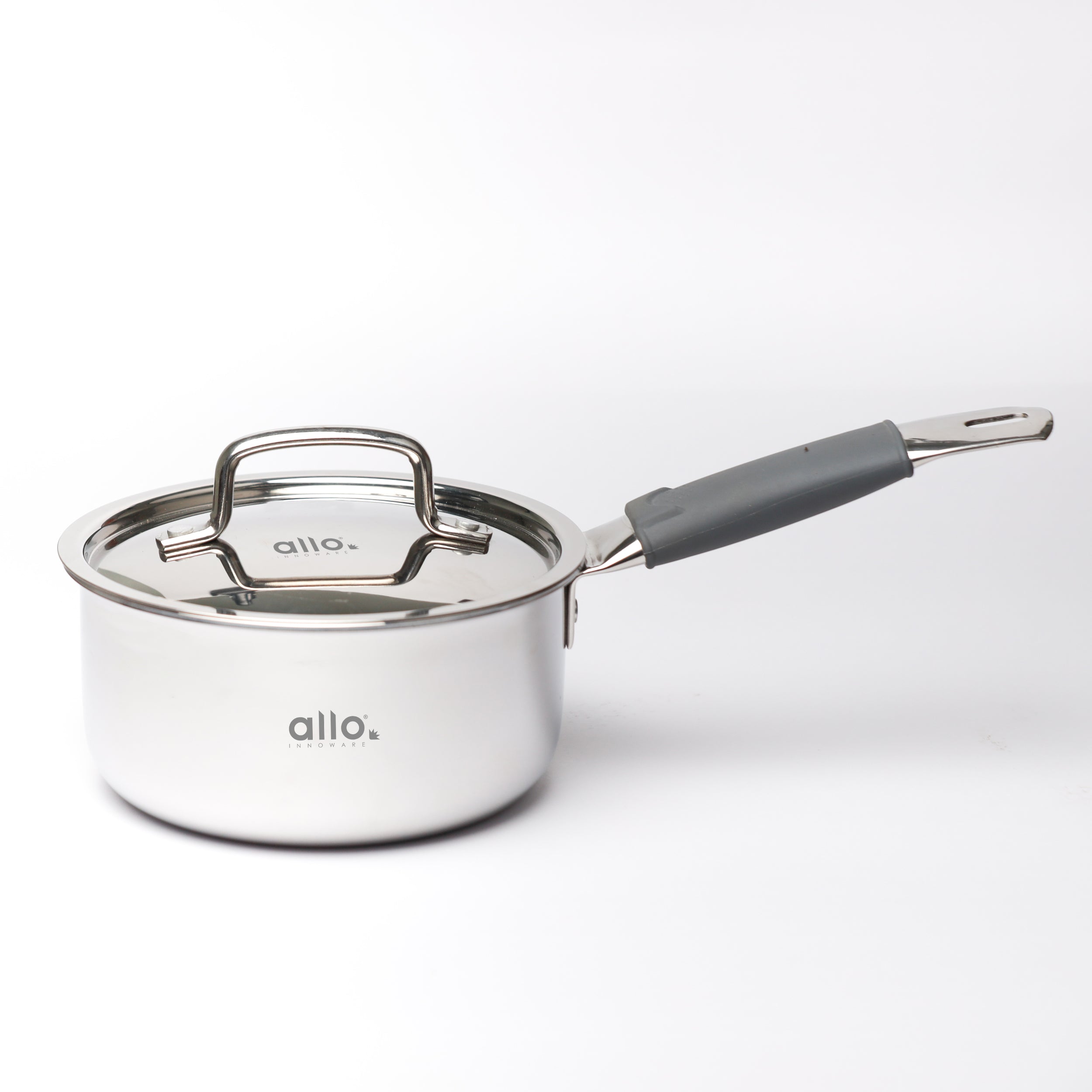 2.3L Allo CookSafe TriPly Sauce pan | Stainless Steel | With Stainless Steel Lid | Induction Friendly | Naturally Non-stick | 18cm