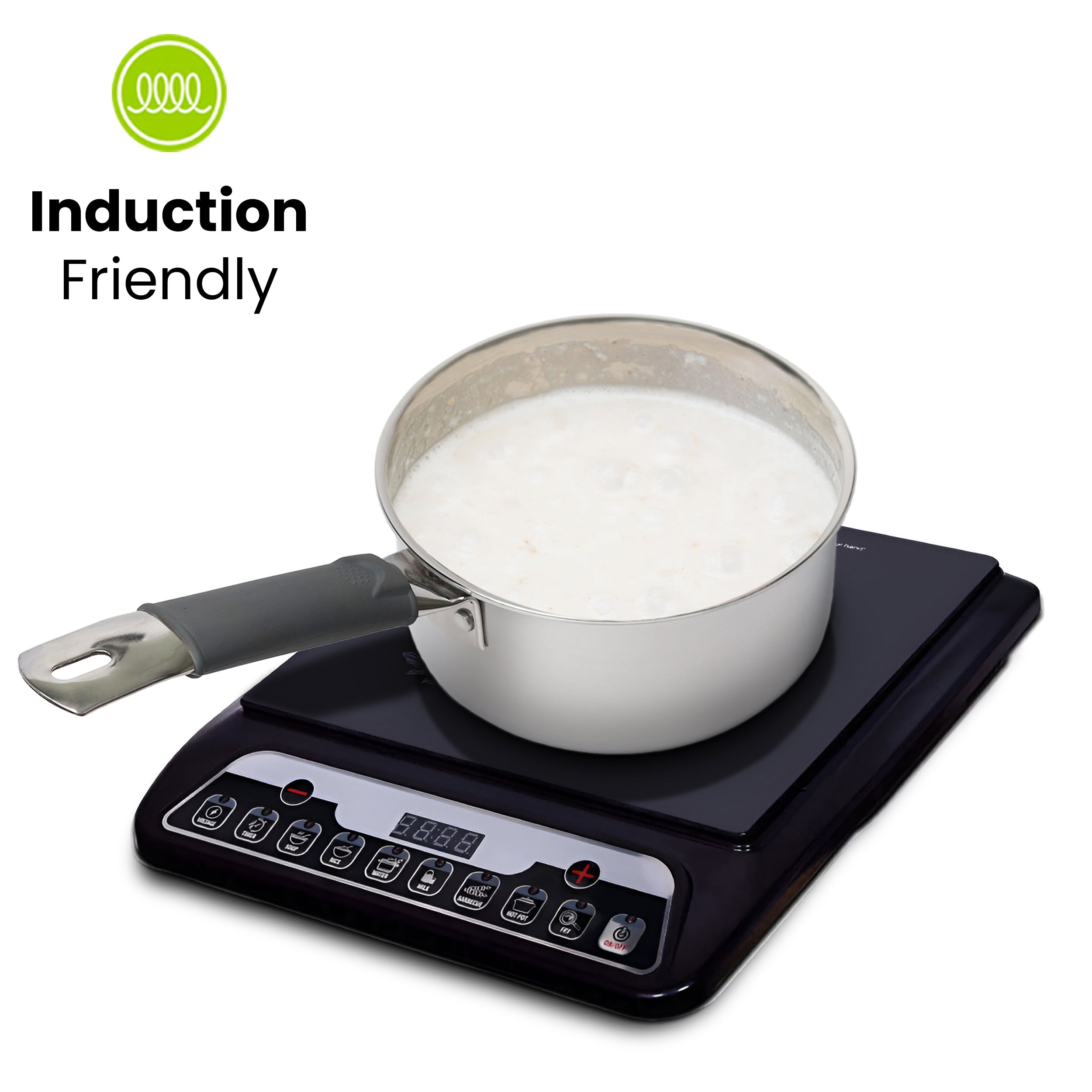 2.3L Allo CookSafe TriPly Sauce pan | Stainless Steel | With Stainless Steel Lid | Induction Friendly | Naturally Non-stick | 18cm
