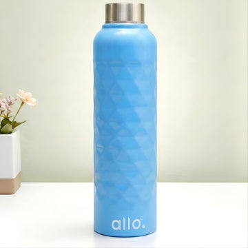 Allo Steel Water Bottles Stainless Steel Sipper Water Bottle for adults, kids 0.95 Litre Water Bottles for School, Office, Sports, Gym 950ML Water Bottle for Men and women,True Blue 950ml