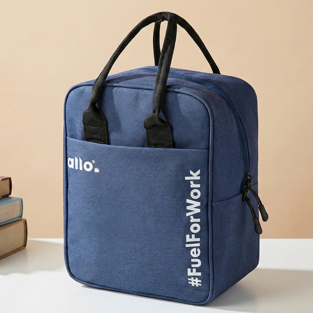 Allo Lunch Bag for Office, School & College, Washable Unisex Tiffin Bag for Men, Women & Kids, Lightweight, Leakproof, Water and Dust Resistant Multipurpose Lunch Bag, Royal Blue(FFW)