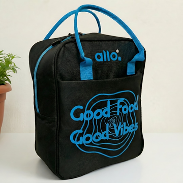 Allo Lunch Bag for Office, School & College, Washable Unisex Tiffin Bag for Men, Women & Kids, Lightweight, Leakproof, Water and Dust Resistant Multipurpose Lunch Bag, Blue (GFGV)\
